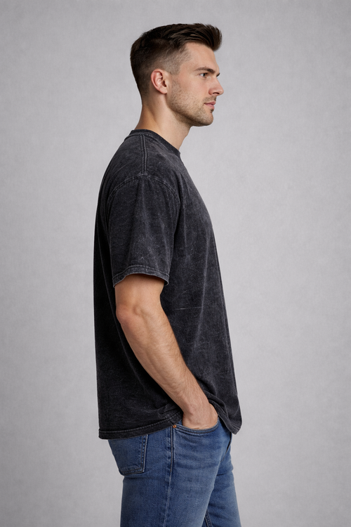 Premium Black Acid Wash Oversized T- shirt